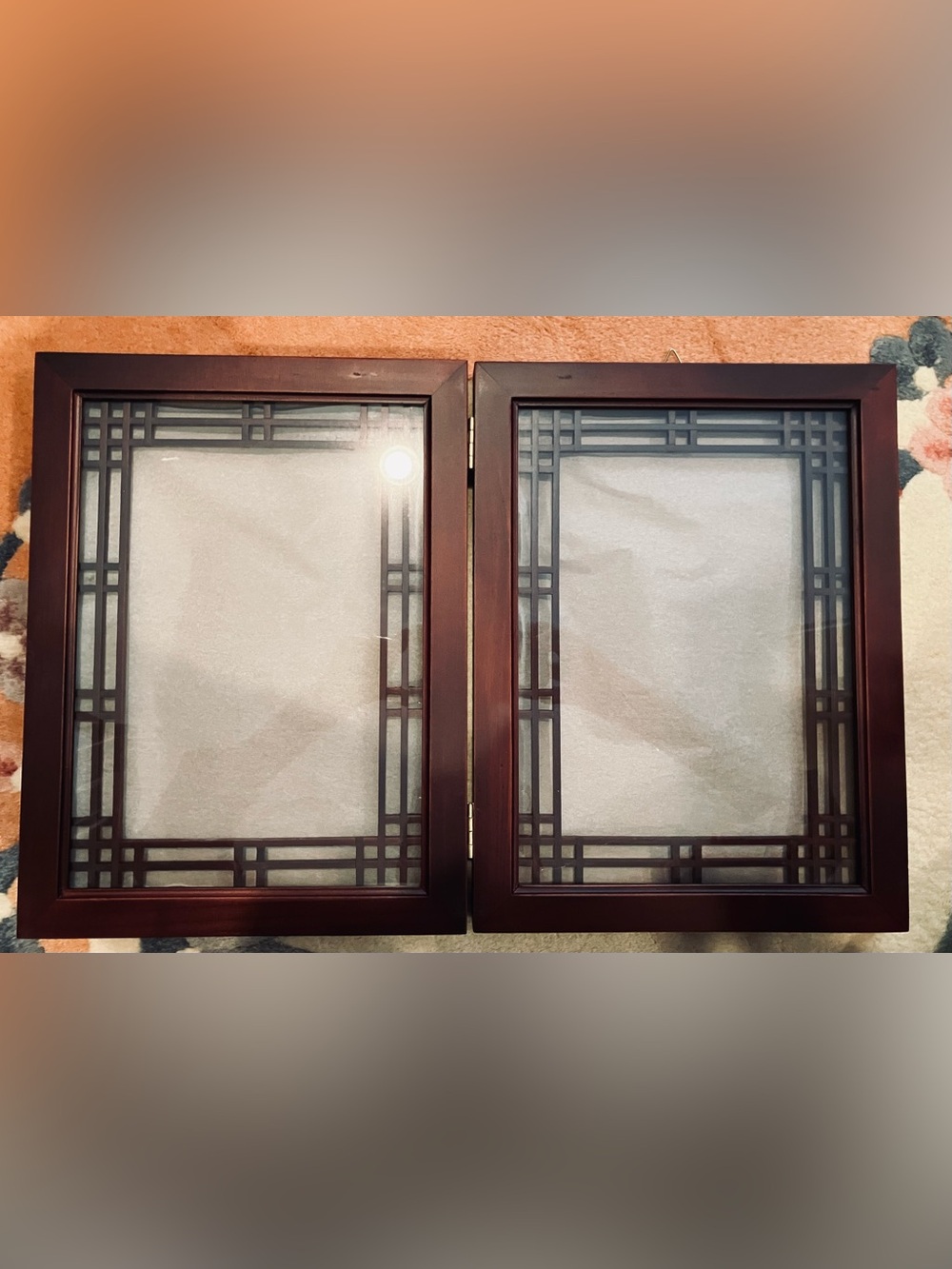 Double Wood Frame With Intricate Design Korea Asian Influence